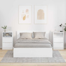 Berkfield Bedside Tables 2 pcs High Gloss White 40 x 30 x 467 cm