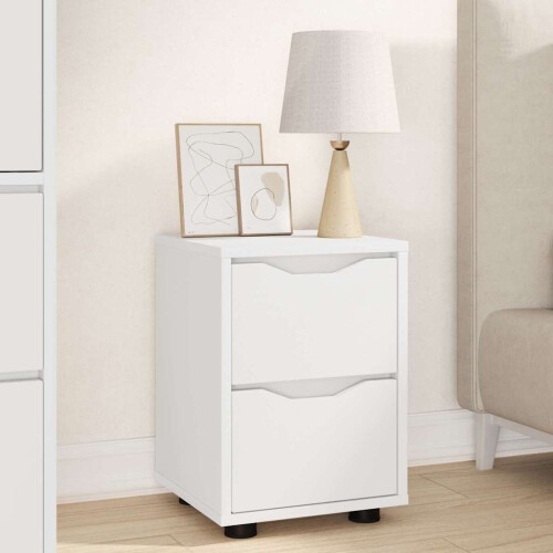 Berkfield Bedside Table White 30.5 x 30 x 43 cm Engineered Wood