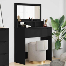 Berkfield Bedroom Dressing Tables with Drawer Black 80 x 39.6 x 135 cm