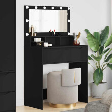 Berkfield Bedroom Dressing Tables with Drawer Black 80 x 39.6 x 135 cm