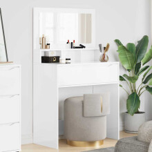 Berkfield Bedroom Dressing Tables High Gloss White 80 x 39.6 x 135 cm