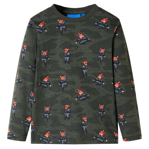 Kids' Pyjamas with Long Sleeves Khaki 140 1