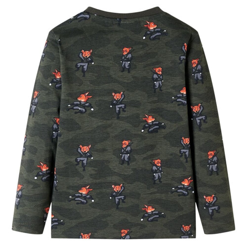 Kids' Pyjamas with Long Sleeves Khaki 140 2