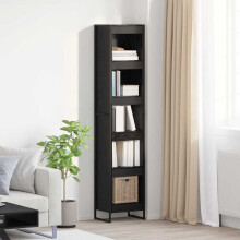 Berkfield Book Cabinet Black Oak 40 x 30 x 189.5 cm Engineered Wood