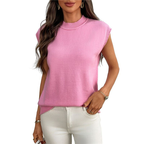 Women'S Crew Neck Sleeveless Sweater  S