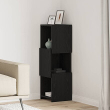 Berkfield Corner Cabinet Black Oak 30.5x30x95cm Engineered Wood