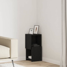 Berkfield Corner Cabinet Black Oak 25.5x25x55cm Engineered Wood
