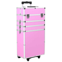 Berkfield Make-up Trolley Aluminium Pink