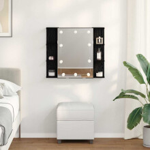 Berkfield Mirror Cabinet Black Oak 70 x 16.5 x 60 cm Engineered Wood