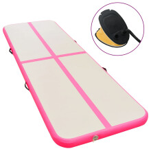 Berkfield Inflatable Gymnastics Mat with Pump 300x100x10 cm PVC Pink