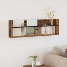 Berkfield Magazine Rack Old Wood 100 x 12 x 30 cm Engineered Wood