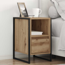 Berkfield Bedside Table Artisian Oak 39.5 x 30 x 50 cm Engineered Wood