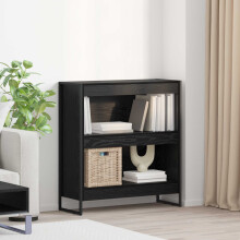 Berkfield Book Cabinet Black Oak 80 x 30 x 86.5 cm Engineered Wood