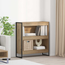 Berkfield Book Cabinet Artisian Oak 80 x 30 x 86.5 cm Engineered Wood