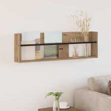 Berkfield Magazine Rack Artisan Oak 100 x 12 x 30 cm Engineered Wood