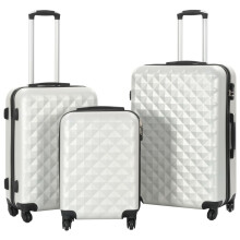Berkfield Hardcase Trolley Set 3 pcs Bright Silver ABS