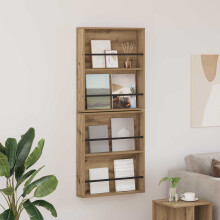 Berkfield Magazine Rack 2 pcs Artisan Oak 60 x 12 x 70 cm Engineered Wood