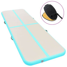 Berkfield Inflatable Gymnastics Mat with Pump 400x100x10 cm PVC Green