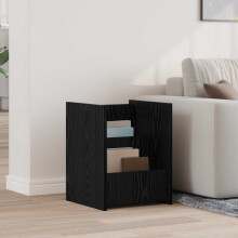 Berkfield Magazine Rack Black Oak 35 x 35 x 45 cm Engineered Wood