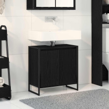 Berkfield Bathroom Cabinet Black Oak 60 x 30 x 60 cm Engineered Wood