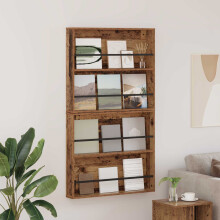 Berkfield Magazine Rack 2 pcs Old Wood 80 x 12 x 70 cm Engineered Wood