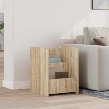 Berkfield Magazine Rack Sonoma Oak 35 x 35 x 45 cm Engineered Wood