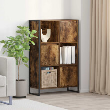 Berkfield Book Cabinet Smoke Oak 68 x 30 x 108.5 cm Engineered Wood