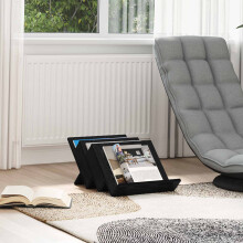 Berkfield Magazine Rack Black Oak 53 x 40 x 28.5 cm Engineered Wood