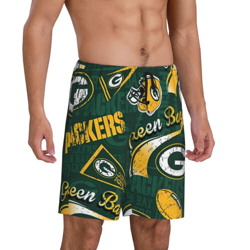 Kurze Herren-Pyjamahose mit Fußballteam-Logo 1