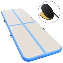 Berkfield Inflatable Gymnastics Mat with Pump 800x100x10 cm PVC Blue