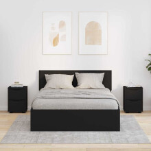 Berkfield Bedside Tables 2 pcs Black 30.5 x 30 x 43 cm Engineered Wood