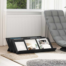 Berkfield Magazine Rack Black Oak 90 x 53 x 28.5 cm Engineered Wood