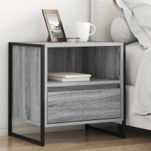 Berkfield Bedside Table with Drawer 2 pcs Grey Sonoma 50 x 39.5 x 50 cm