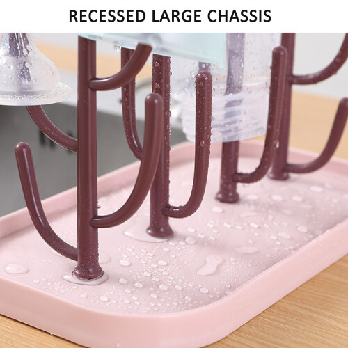 Bottle Drying Rack with Tray,  Capacity Space Saving Bottle Stand for Kitchen Countertop Use 2