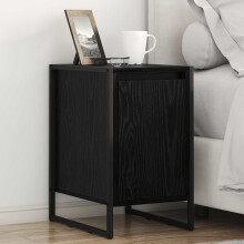 Berkfield Bedside Table 2 pcs Black Oak 39.5 x 30 x 50 cm Engineered Wood