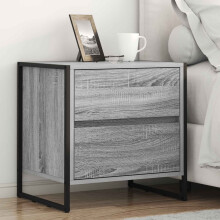 Berkfield Bedside Table Grey Sonoma 50 x 39.5 x 50 cm Engineered Wood