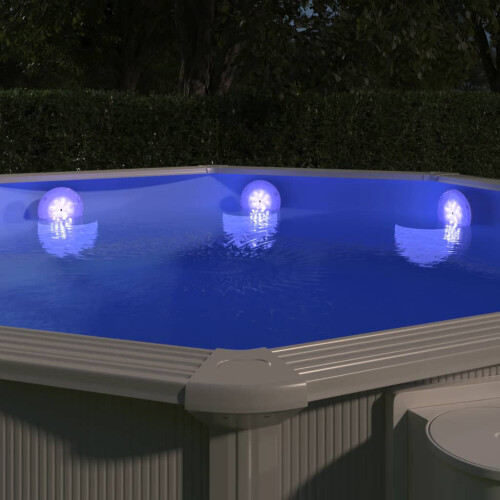Berkfield Submersible Floating Pool LED Lamp with Remote Control White