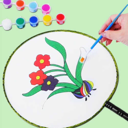 DIY Seiden-Handfächer-Bastelset für Kinder, 1