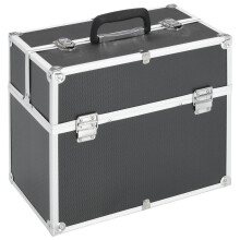 Berkfield Make-up Case 38x23x34 cm Black Aluminium