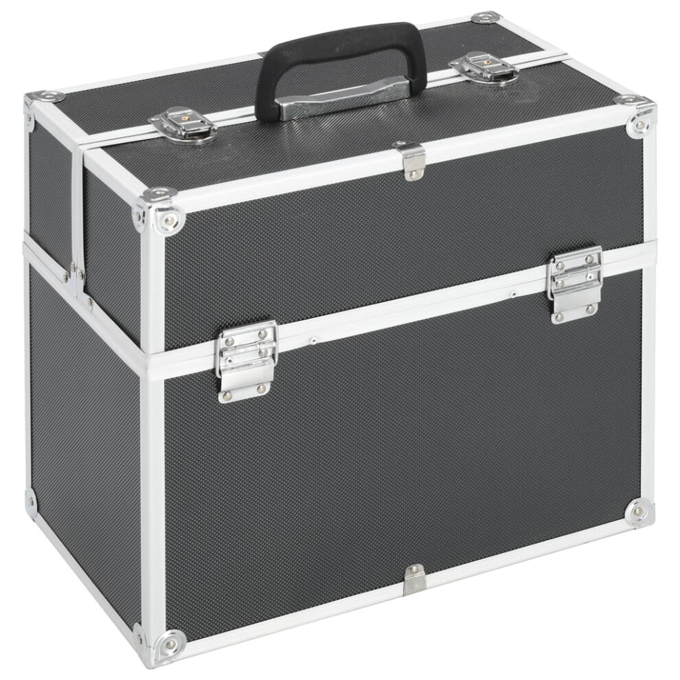 Berkfield Make-Up Case 38X23x34 Cm Black Aluminium