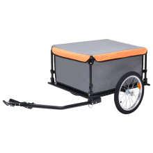 Berkfield Bike Trailer Grey and Orange 65 kg