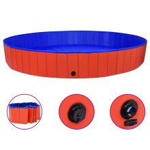Berkfield Foldable Dog Swimming Pool Red 300x40 cm PVC