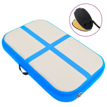 Berkfield Inflatable Gymnastics Mat with Pump 60x100x10 cm PVC Blue