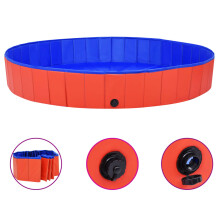 Berkfield Foldable Dog Swimming Pool Red 200x30 cm PVC