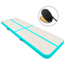 Berkfield Inflatable Gymnastics Mat with Pump 500x100x20 cm PVC Green