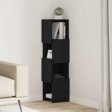 Berkfield Corner Cabinet Black Oak 25.5x25x102cm Engineered Wood