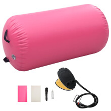 Berkfield Inflatable Gymnastic Roll with Pump 120x90 cm PVC Pink