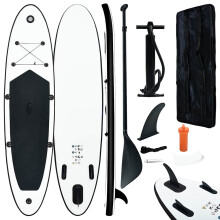 Berkfield Inflatable Stand Up Paddle Board Set Black and White