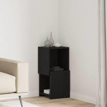 Berkfield Corner Cabinet Black Oak 30.5x30x65cm Engineered Wood