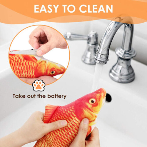 Interaktives Katzenspielzeug Splashing Fish Orange 2